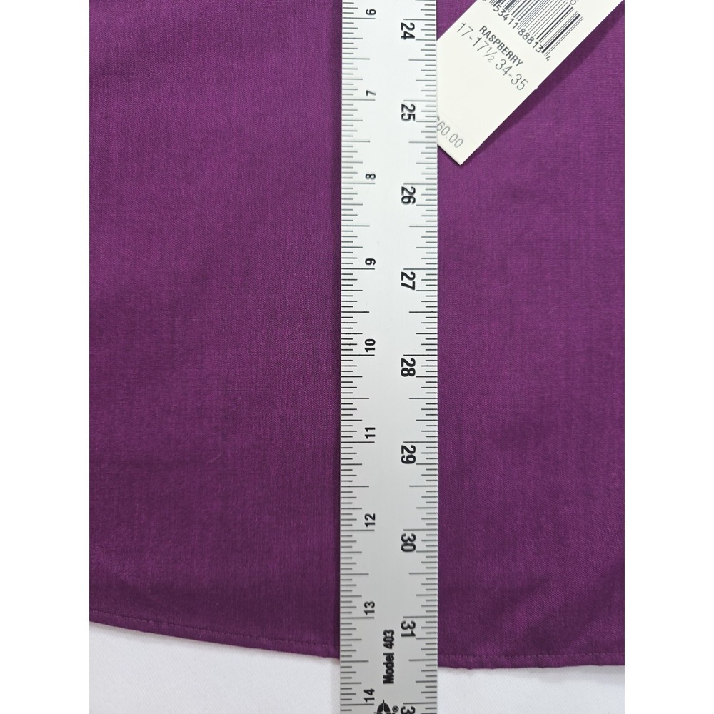 Unlisted Men XL Raspberry Purple Dress Shirt NWT Regular Fit 17-17.5 - Picture 10 of 11